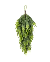 Glitzhome 31.5" Greenery Polyethylene Christmas Dripping Teardrop