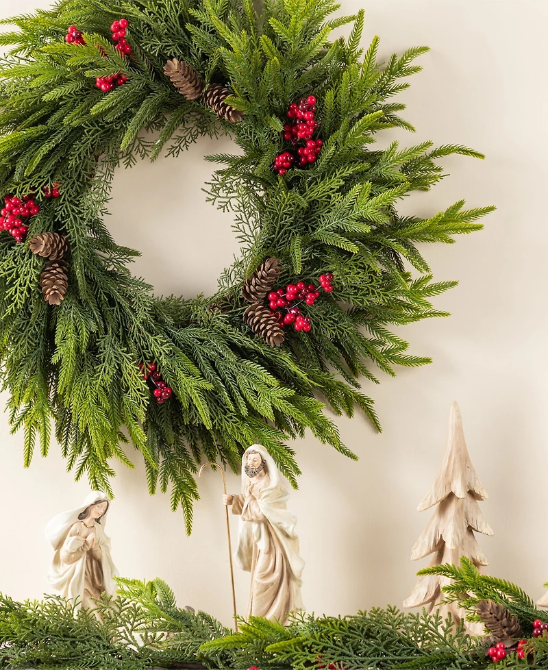 Glitzhome 24" Polyethylene Christmas Dripping Wreath