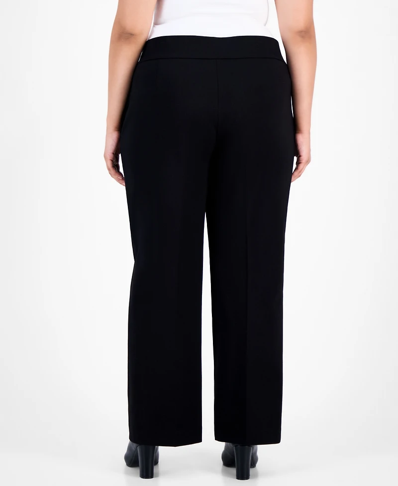Jones New York Plus High-Rise Pintuck Pull-On Pants