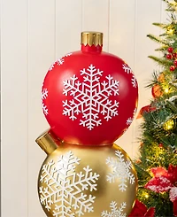 Glitzhome 36.25" Resin Christmas Stacked Ornament Porch Decor