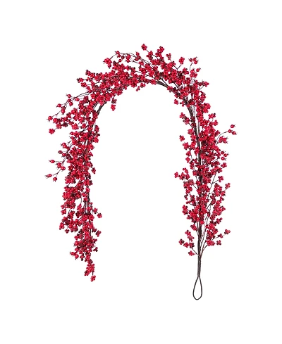 Glitzhome 6 ft Plastic Christmas Berries Garland