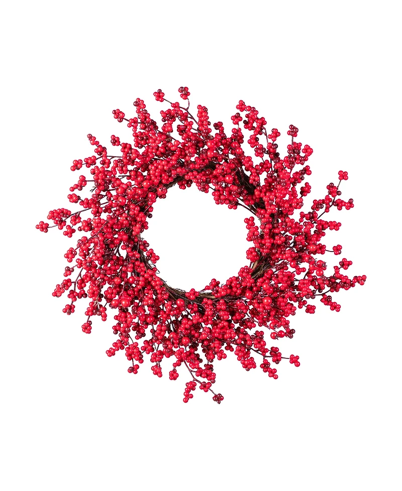 Glitzhome 25" Plastic Christmas Berries Wreath