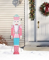 Glitzhome 60" Wooden Christmas Nutcracker Porch Decor