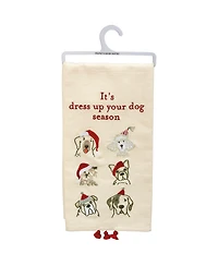Primitives by Kathy It's Dress Up Your Dog Season Kitchen Towel