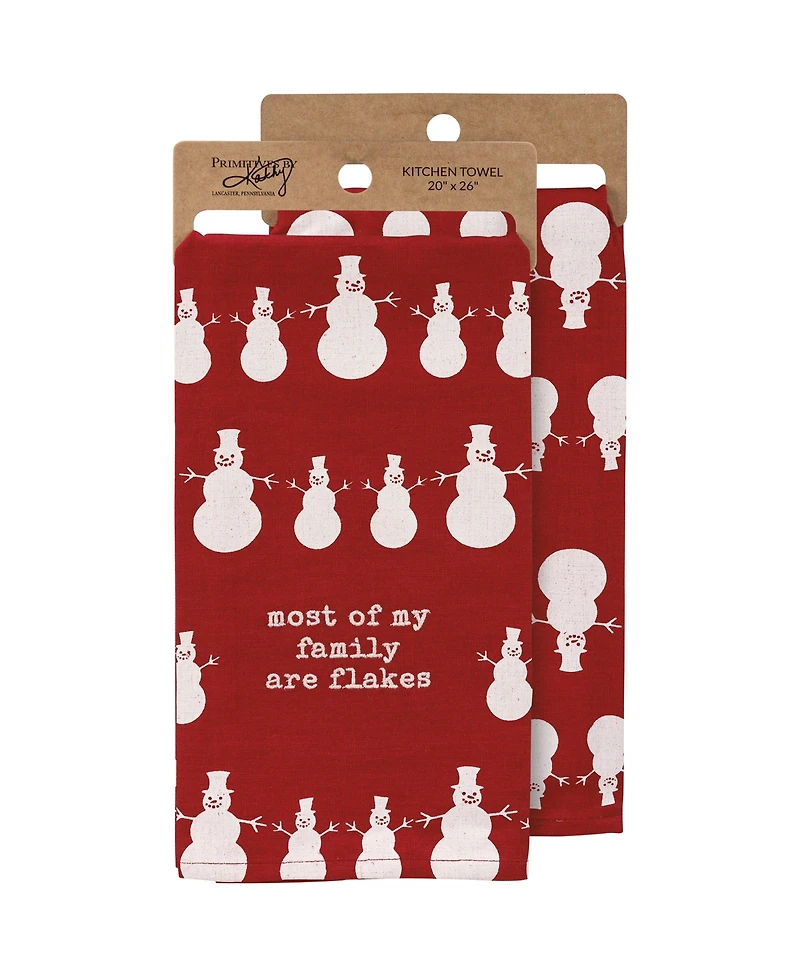 Primitives by Kathy Most of My Family Are Flakes Kitchen Towel