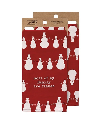 Primitives by Kathy Most of My Family Are Flakes Kitchen Towel