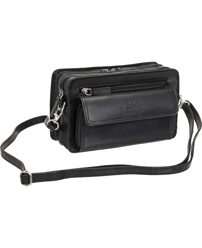 Mancini Men's Buffalo Zippered Organizer Pocket Bag