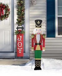 Glitzhome 60" Wooden Christmas Traditional Nutcracker Porch Decor