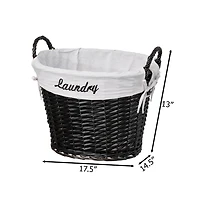 Wickerwise Handwoven Laundry Basket with Liner & Handles - Boho Decorative Storage Hamper for Clothes Blankets Pillows and Towels