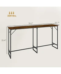 Homcom 70" Bar Table with Charging Station, Bar Height Pub Table,