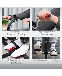Soozier Pedal Exerciser for Leg/Arm with Lcd Display & Foot Massage Roller