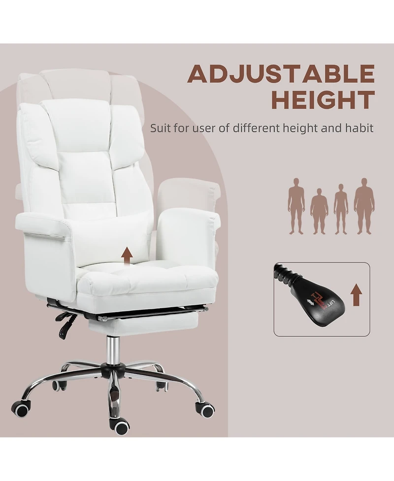 Homcom Executive Office Chair with Footrest and Lumbar Support,