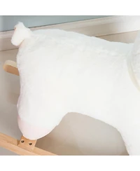 Qaba Lamb Rocking Horse Sheep for Kids, Wooden Plush,