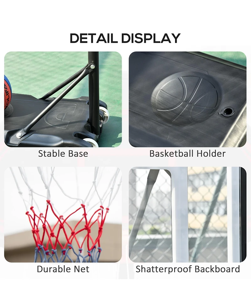 Soozier Basketball Sd for Kids & Height Adjustable w/ Fillable Bottom Base