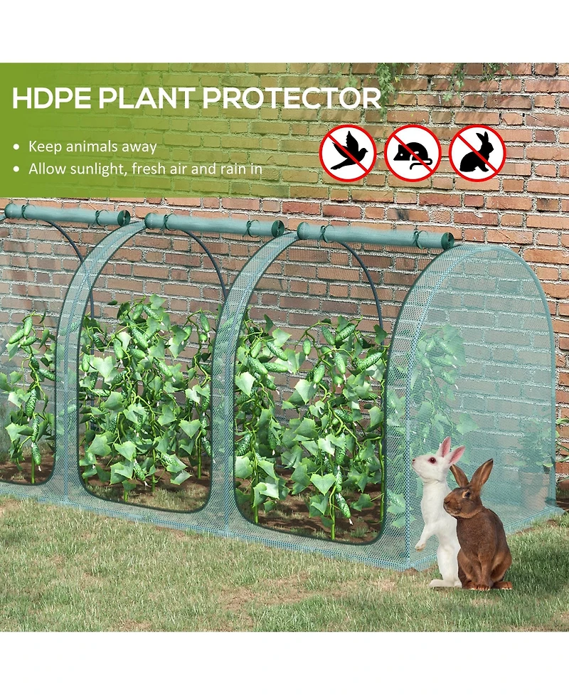 Outsunny 9 x 4ft Crop Cage with Zippe Doors and Storage Bag,