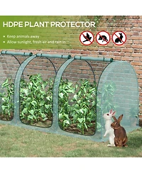 Outsunny 9 x 4ft Crop Cage with Zippe Doors and Storage Bag,