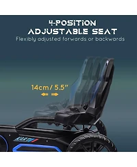 Aosom Kids Pedal Go Kart, Outdoor Ride on Toy with Adjustable Seat, Swing Axle, Handbrake, 4 Non-Slip Eva Wheels for Boys and Girls Aged 3-8 Years Old