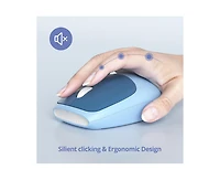 risokeys Cute Colorful Keyboard and Mouse Wireless Silent, Full-Size Retro Typewriter Wireless Quiet Slim Keyboard Low-Noise 2.4GHz for Computer