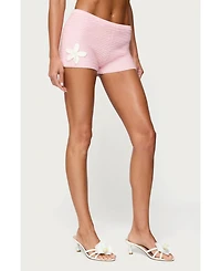 Edikted Women's Tahna Flower Crochet Shorts