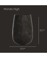 Cosapots Mondo High Tall Planter – Stone Finish Fiberglass Indoor/Outdoor and Weather-Resistant Round D x H