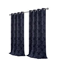 Kate Aurora Living 2 Pack Delaney Room Darkening Damask Print Grommet Curtain - 52 in. W x 84 L