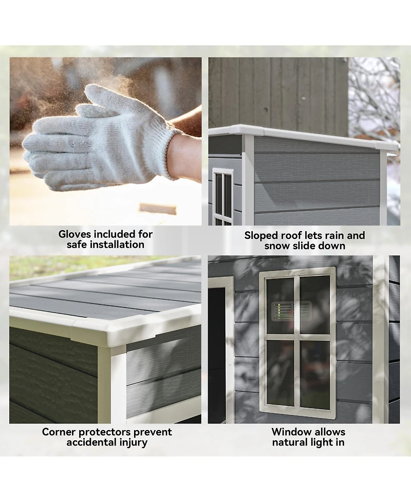 Outsunny Resin Outdoor Storage Shed, 59.5" x 36.25" Garden Shed w/ Window