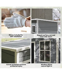 Outsunny Resin Outdoor Storage Shed, 59.5" x 36.25" Garden Shed w/ Window