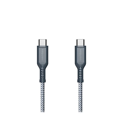 Ventev Braided Usb C to Usb C High Speed 6 Foot Cable-Gray