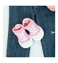 Komuello Infant Girl Breathable Washable Non-Slip Sock Shoes Sneakers - Pink