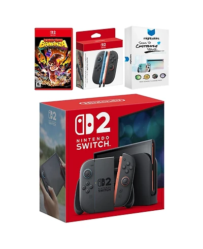 Nintendo Switch 2 Video Game Console with Donkey Kong Bonanza, Extra Joy-Cons and MightySkins Code Bundle
