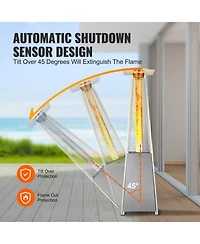 Slickblue Outdoor Pyramid-Style Propane Patio Heater with Glass Flame Tube and Wheels – Elegant Heating for Garden or Patio