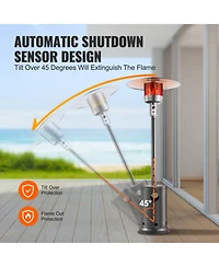 Slickblue Hammered Finish Tall Propane Heater with Integrated Table – Elegant Outdoor Heating Solution for Patio or Garden