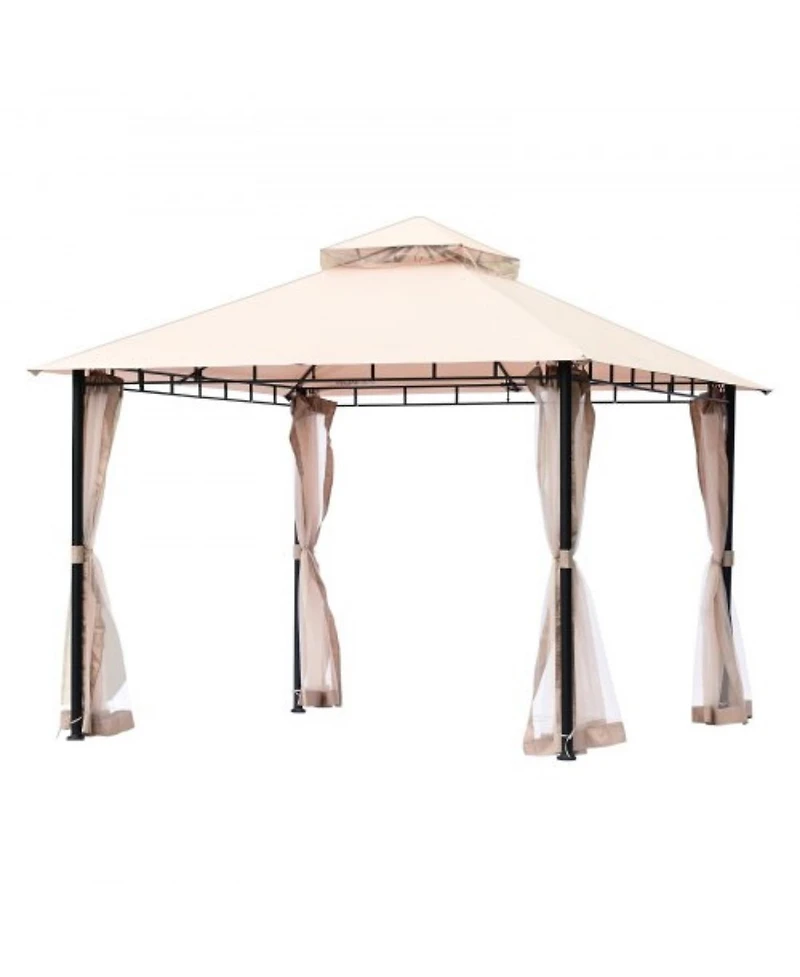 Slickblue Outdoor Gazebo with Durable Metal Frame and Full Mosquito Netting – Fits 6 to 8 People for Patio or Garden Use