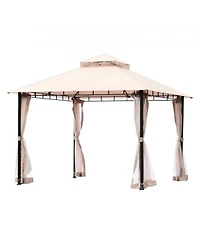 Slickblue Outdoor Gazebo with Durable Metal Frame and Full Mosquito Netting – Fits 6 to 8 People for Patio or Garden Use