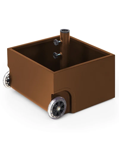 Gymax 170lbs Patio Umbrella Base Stand Wheels Planter Outdoor Heavy Duty Garden
