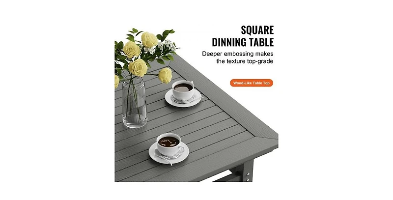 Slickblue 5-Piece Outdoor Dining Set with Square Table and Chairs for Deck or Backyard