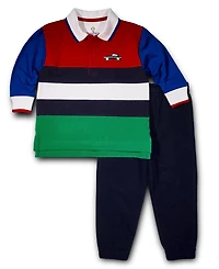 Florence Eiseman Toddler Boys Jersey Knit Polo With Race Car