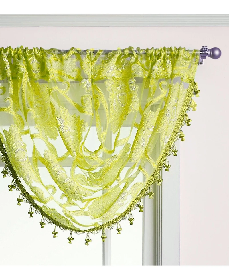 Kate Aurora Organza Sheer Milawi Complete 5 Piece Window Curtain Set