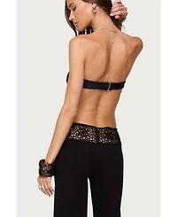 Edikted Women's Kirsty Crochet Waist Knit Pants