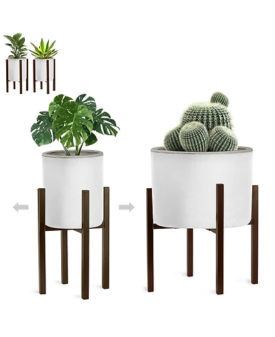 Sorbus 2 Pack Adjustable Metal Plant Stand – Mid Century Style Flower Pot Holder, 10 to 16 Inches Planter Stand for Modern Home Decor, Houseplants
