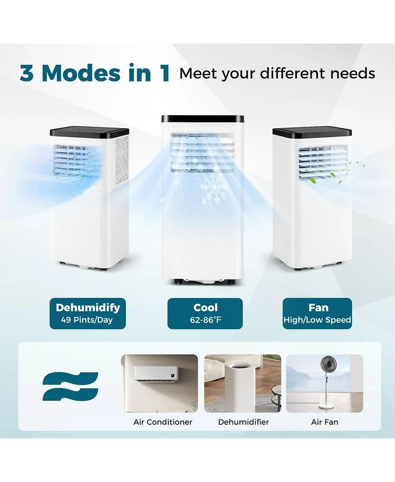 Gymax 10000 Btu Portable Air Conditioner w/ Control Panel & Remote Control