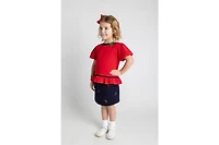 Florence Eiseman Toddler Girls French Terry Skort W/Embroidered Cherries