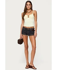 Edikted Women's Mistie Denim Micro Shorts