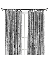 Kate Aurora Park Avenue 2 Piece Criss-Cross Tab Top Velvet Window Curtain Panels - in