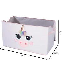Cesicia Poly Canvas Collapsible Toy Storage Trunk, 28" W, Unicorn