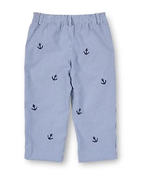 Florence Eiseman Little Boys Stripe Fake Fly Pants With Anchors