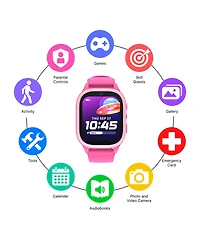 Playzoom 4 Kids Pink Leather Silicone Strap Smartwatch, 49mm