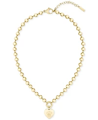 Lacoste Logo Heart Pendant Necklace, 15-3/4" + 1" extender