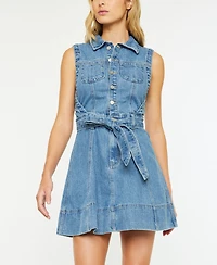 Kancan Women's Sleeveless Denim Mini Dress