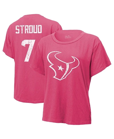 Majestic Women's C.j. Stroud Pink Houston Texans Name Number T-Shirt